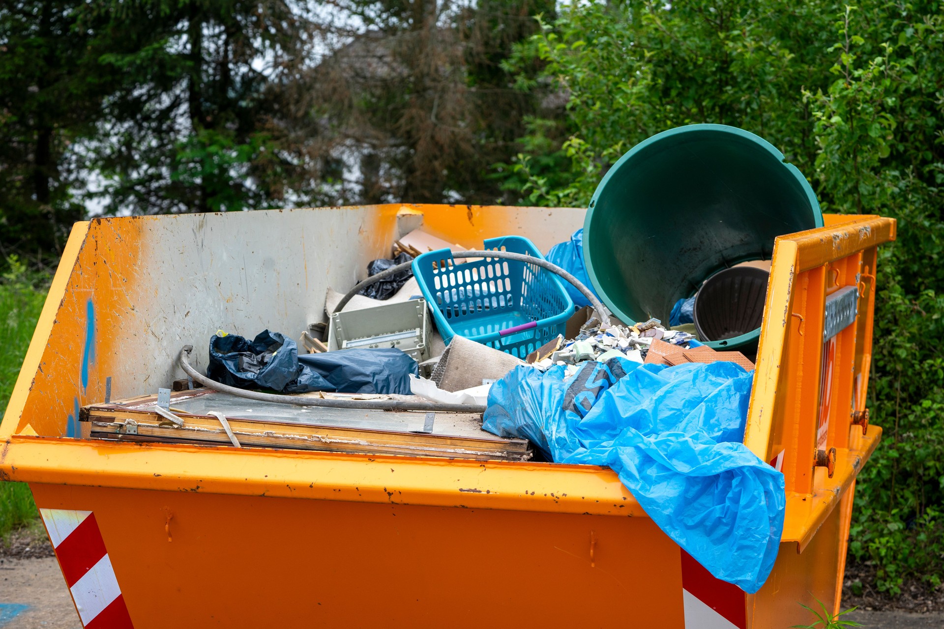 Apartment clearance bulky waste on a container for Recycling